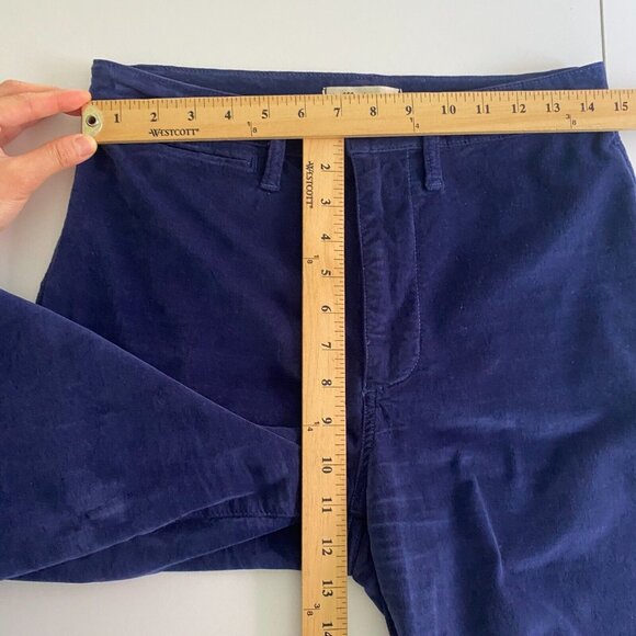 Madewell Emmett Wide Leg Crop Pants in Velveteen Blue Size 28P - Picture 8 of 10